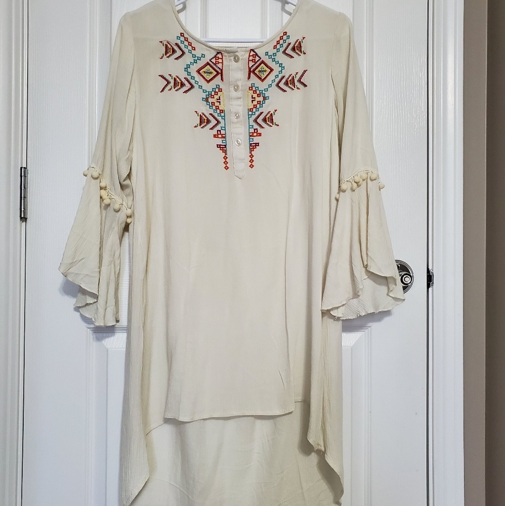 GlobalDesi - Offwhite Bohemian Kurti